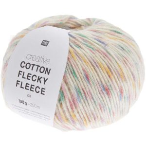 LOT DE 3 PELOTES Creative Cotton Flecky Fleece dk Rico design 100g. Coloris rainbow 004