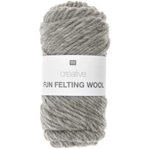 LOT DE 5 PELOTES Creative Fun Felting Wool coloris 002 Gris chiné