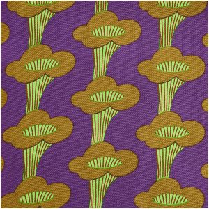 Coton Canvas motifs Chanterelles sur fond violet  Rico Design – 1,40m x 0,10m