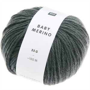 LOT DE 9 PELOTES Baby Merino Rico Design 25g coloris 005-gris anthracite